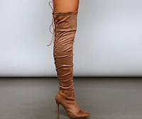 Stacked On Style Lace-Up Boots
