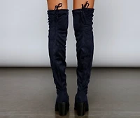 Major Babe Over-The-Knee Stacked Heel Boots