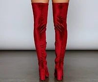 Chic Velvet Over-The-Knee Boots