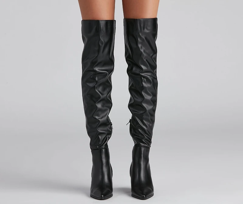 Tres Chic Faux Leather Boots