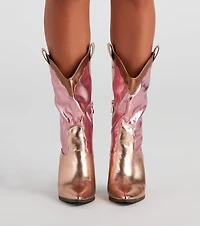 Howdy Partner Metallic Cowgirl Boots