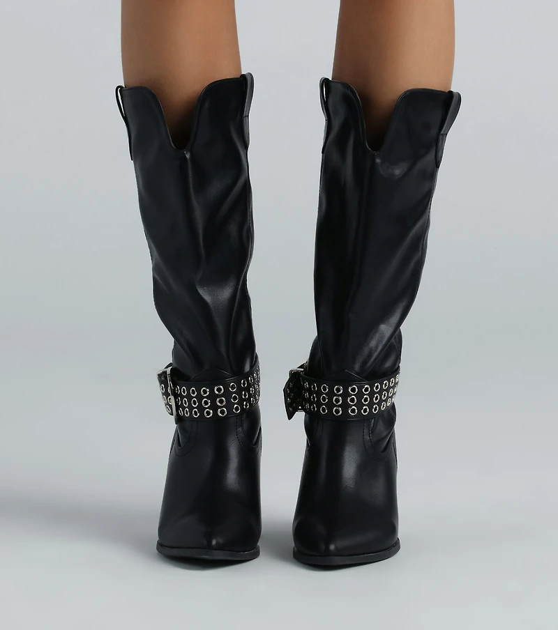 New Sheriff Town Western Buckle Boots
