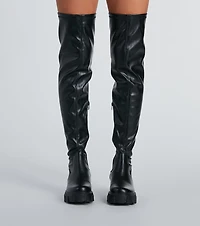 Command Platform Faux Leather Over-The-Knee Boots