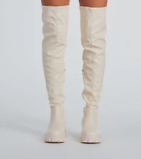 Command Platform Faux Leather Over-The-Knee Boots
