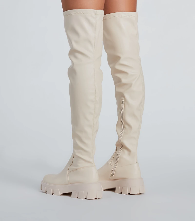 Command Platform Faux Leather Over-The-Knee Boots