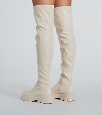 Command Platform Faux Leather Over-The-Knee Boots