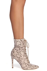 Lace It Up Stiletto Booties