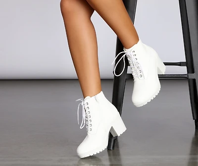 She's Unpredictable Lace Up Boots