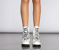 Gemstone Babe Faux Leather Lug Boots