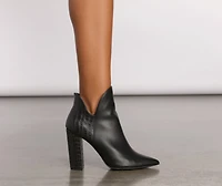 Staying Out Tonight Black Point Toe Booties