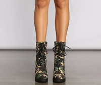 Step Up Camo Lug Sole Booties