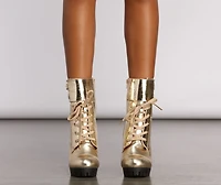 Major Metallic Moment PU Booties