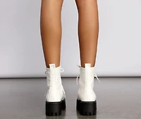 Add Some Edge Faux Leather Combat Boots