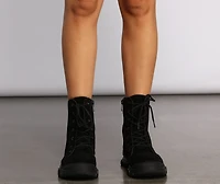 Faux Suede Utility Booties