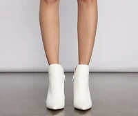 Snake-Embossed Faux Leather Block Heel Booties