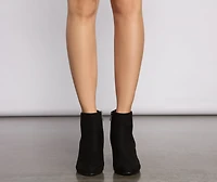 So Fab Faux Suede Block Heel Booties