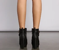 Step Up Faux Leather Platform Booties