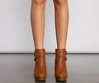 Step Up Faux Leather Platform Booties