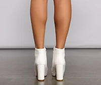 Essential Faux Leather Platform Booties