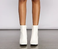 Slay Basic Faux Leather Block Heel Booties