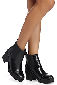 Shoe Shine Lug Sole Booties