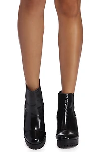 Shoe Shine Lug Sole Booties