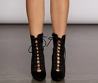 Lace It Up Stiletto Booties