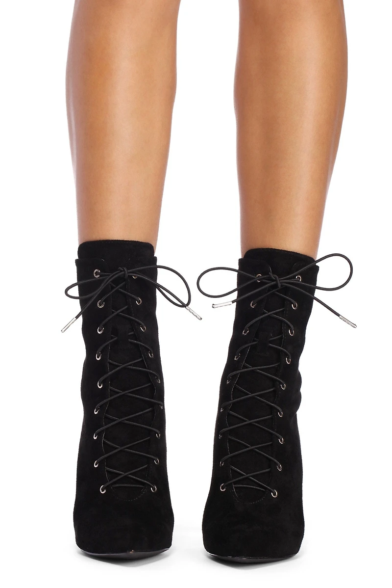 Walk Lace Wedge Booties
