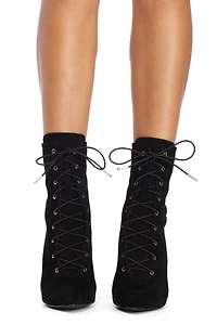 Walk Lace Wedge Booties