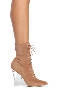 Walk Lace Wedge Booties