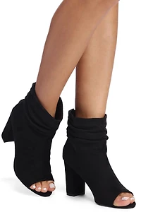 Scrunch Time Open Toe Bootie