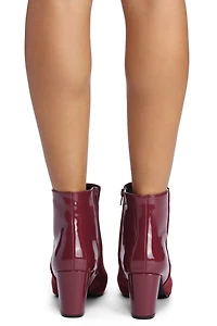 Contrasting Elements Block Heel Booties