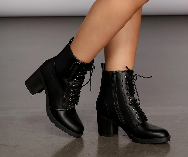 Bad Gal Lace Up Booties