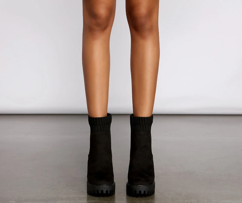 Add Some Edge Lug Sole Booties