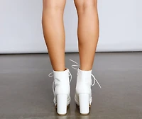 Elevated And Trendy Lace-Up Booties