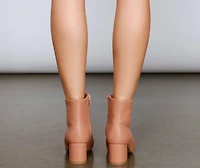 Fall Faux Leather Block Heel Booties