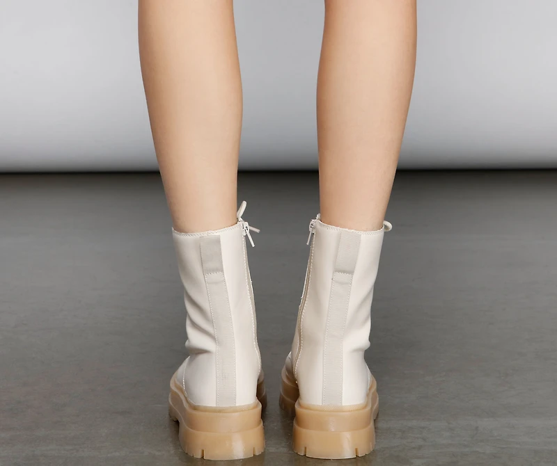 Stepping On The Edge Lug Booties