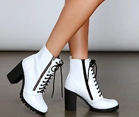 Own It Faux Leather Zipper Booties