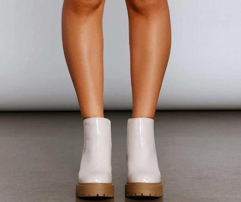 A Trendy Moment Lug Sole Booties