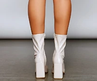 Chic And Mod Patent Faux Leather Booties