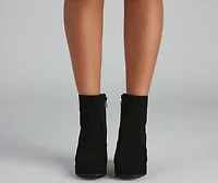 Uptown Chic Nubuck Platform Booties