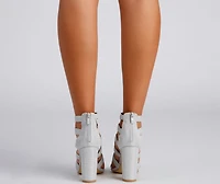 Stun And Sparkle Glitter Block Heels