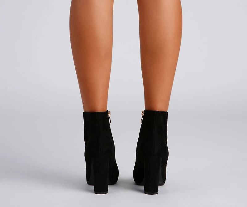 Go Getter Nubuck Block Heel Booties