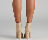 Go Getter Nubuck Block Heel Booties