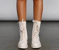 Trendy Moves Lace-Up Sock Booties