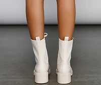 Trendy Moves Lace-Up Sock Booties