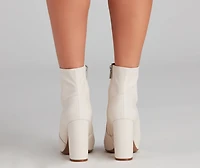 Fashion Point Block Heel Booties
