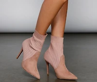 Step Out Trendy Stiletto Sock Booties