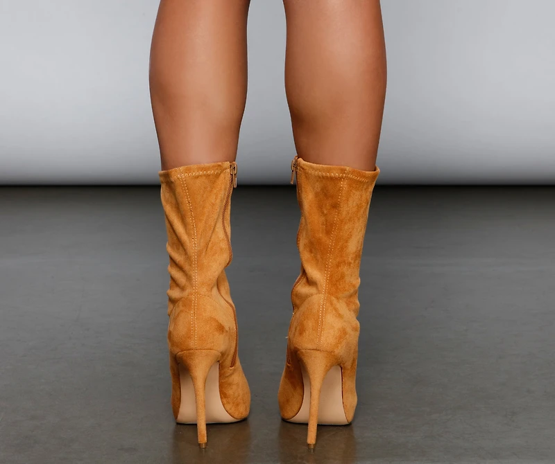The Moment Faux Suede Stiletto Booties