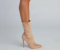 Fashion Forward Faux Suede Stiletto Boots